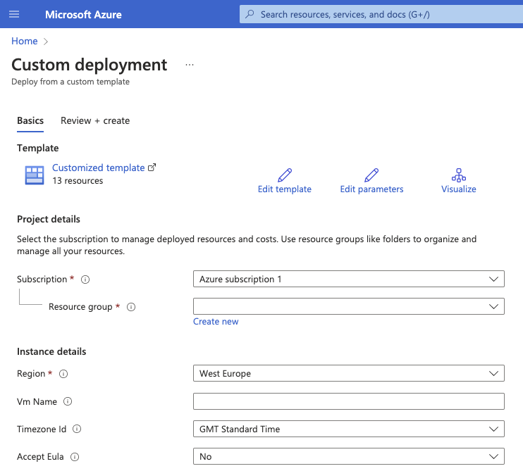 Azure Custom Template